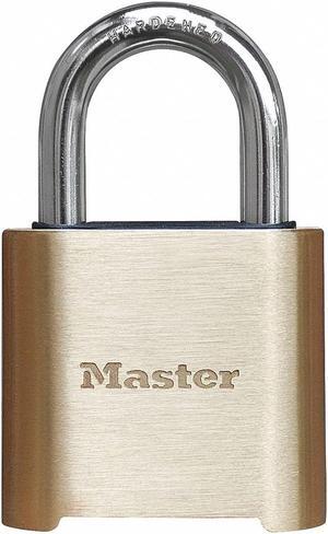MASTER LOCK 975DCOM Combination Padlock,Bottom,Gold/Silver