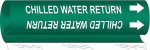 BRADY 5647-II Pipe Marker,Chilled Water Return,Green