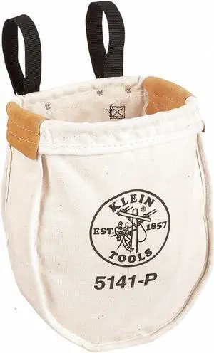 KLEIN TOOLS 5141P Tool Bag, Heavy #8 Natural Canvas, 1 Pockets, Tan, 12" Height