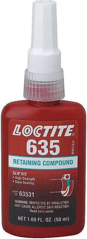 LOCTITE 135516 Retaining Compound, 635 Series, Green, Liquid, 50ml, Bottle