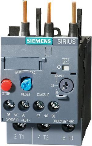 SIEMENS 3RU21261EB0 Ovrload Rely,2.80 to 4A,3P,Class 10,690V