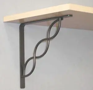 JOHN STERLING RP-0091-8BK 8 IN Black Scroll Shelf Bracket