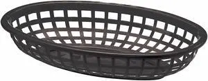 TABLECRAFT 1074BK Classic Basket, Oval, Black,PK36