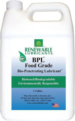 RENEWABLE LUBRICANTS 87003 1 gal, Jug, Vegetable Oil, Yellow