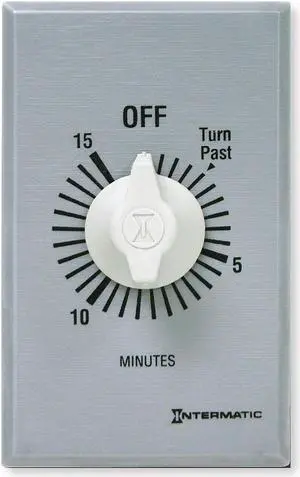 INTERMATIC FF315M Timer,Spring Wound,15 Min,SPDT,Silver
