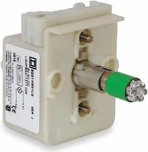 SCHNEIDER ELECTRIC 9001KM38LG Lamp Module, 30mm, 120VAC/VDC, Green, LED