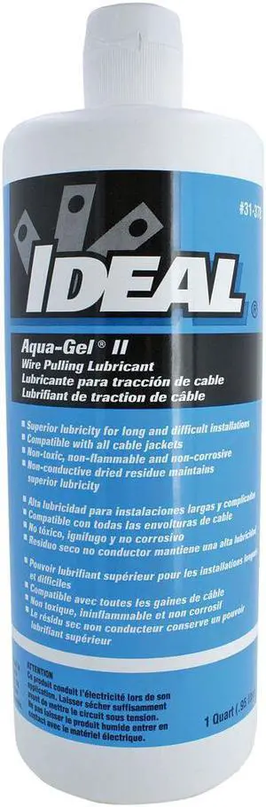 IDEAL 31-378 Wire Pulling Lubricant,1 qt. Bottle,Blue