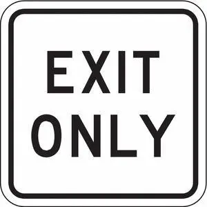 LYLE LR7-68-18DA Exit Only Parking Sign, 18 in H, 18 in W, Aluminum, Square,