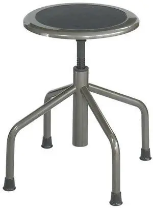 Safco 6669 Diesel Low Base Stool - Backless - Supports Up to 250 lb - 16" to 22" Seat Height - Black Seat, Pewter Base