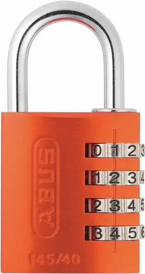 Abus Combination Padlock, Resettable Side-Dial Location, 1" Shackle Height