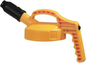 OIL SAFE 100509 Stumpy Spout Lid, HDPE, Yellow, 1 in Spout Outlet