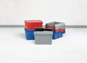 ORBIS FP06 Gray Attached Lid Container, 4.48 gal Volume Cap., 15 1/4 in L, 10