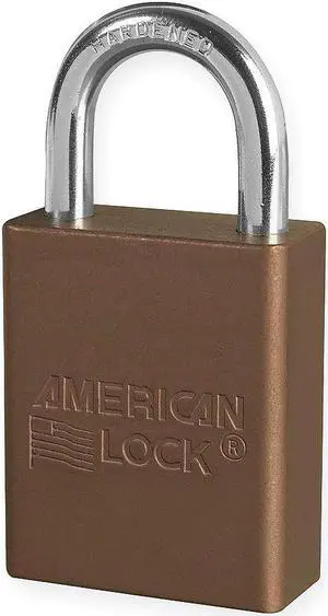 Anodized Aluminum Padlock, Brown, Key Dif