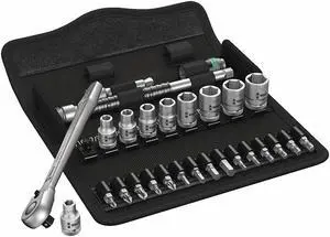 Wera 1/4"Drive SAE Chrome Socket Wrench Set, Number of Pieces: 28 05004021001