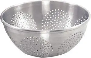 Crestware 13-1/4" x 13-1/4" x 5-1/2" Aluminum Colander with 3/16" Hole Dia.