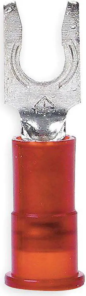 3M MNG18-8FLX Fork Terminal, #8 Stud Size, 18 AWG, 600 V, Nylon Insulated, Red,
