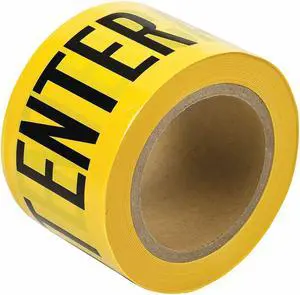 BRADY 91224 Barricade Tape,Yellow/Black,200ft x 3 In