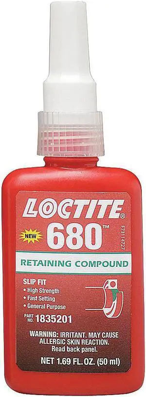 LOCTITE 1835201 Retaining Compound, 680 Series, Green, Liquid, High Strength,