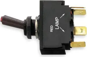 HUBBELL WIRING DEVICE-KELLEMS M11LTR Marine Lighted Toggle Switch, SPST, 4