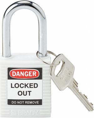 Lockout Padlock,KD,White,1-3/4"H BRADY 143123