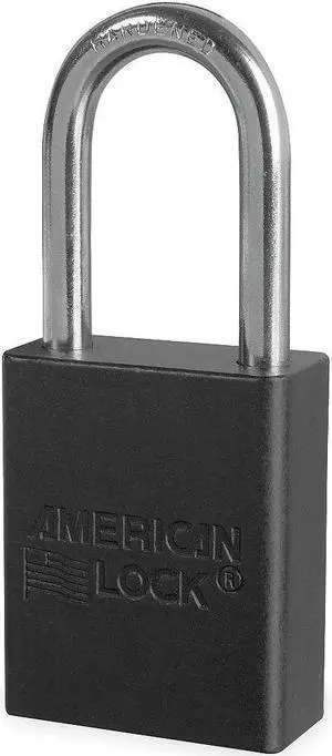 AMERICAN LOCK A1106BLK Lockout Padlock, Keyed Different, Anodized Aluminum, 1
