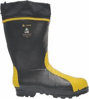VIKING VW42-11 Size 11 Unisex Steel Rubber Boot, Black/Yellow