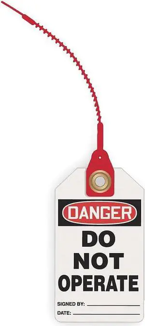 ZORO SELECT 4DMG1 Danger Tag, Machine and Operational, 5 3/4 in H x 3 1/4 in W,