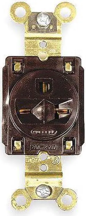 HUBBELL WIRING DEVICE-KELLEMS HBL5461 Straight Blade Receptacle, 6-20R, 20 A,