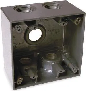 BELL OUTDOOR 5389-0 Weatherproof Electrical Box, 36 cu in, Double Gang Box