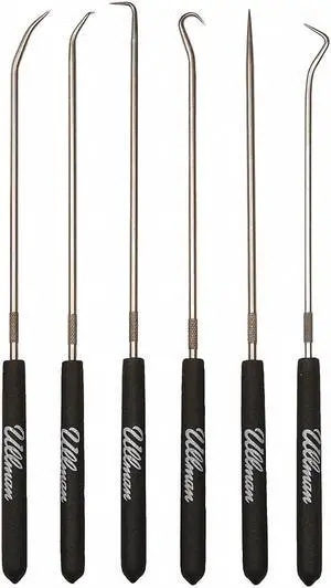 ULLMAN CHP6-L Pick/Hook Set,Stl Shft, Plstc Grps,PK6