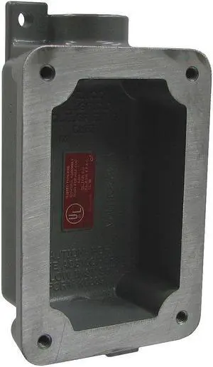 HUBBELL KILLARK FXB-1 Electrical Box, 15.5 cu in, Device Box Type, 1 Gang,