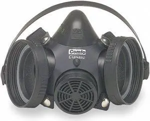 Msa Half Mask Respirator,Silicone,Black  808073