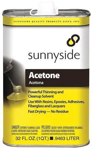 Sunnyside Cleanup Solvent, 1 qt., Solvent, Acetone 1 qt.   84032