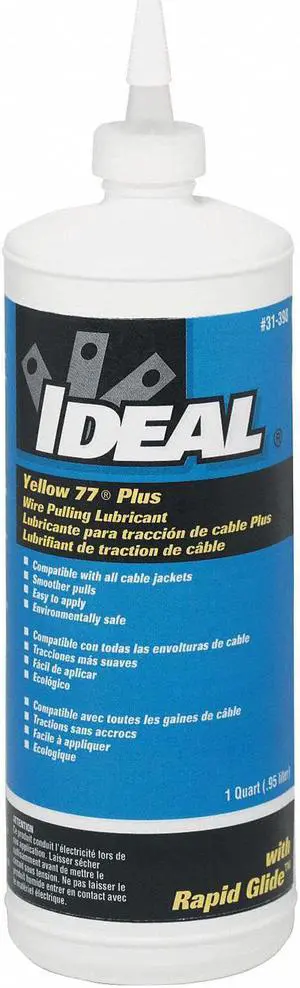 Wire Pulling Lubricant,1 qt. Bottle,Ylw IDEAL 31-398