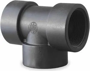 ZORO SELECT TEE050 Tee, Polypropylene, 1/2", Schedule 80, 300 psi Max Pressure