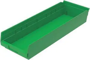 AKRO-MILS 30184GREEN Green Shelf Bin, 23-5/8"L x 8-3/8"W x 4"H