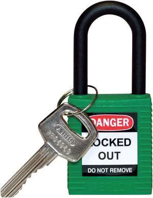 BRADY 123326 Lockout Padlock,KD,Green,1-3/4"H