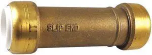 SHARKBITE UIP3016 Push-Fit Coupling Fitting, 3/4 in Tube Size, Brass, Brass