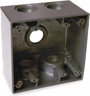 BELL OUTDOOR 5388-0 Weatherproof Electrical Box, 36 cu in, Double Gang Box