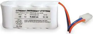 LITHONIA LIGHTING ELB 4814N Battery,Nickel Cadmium,4.8V,1.4A/HR.