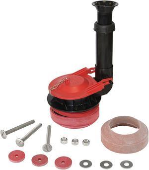 KORKY 5030BP Flush Vlv Kt,Plastic,Rubber,SS,Black/Red
