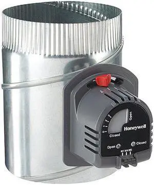 HONEYWELL ARD8TZ Round Damper,Gr/Rd/Steel,8 in. Dia.