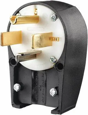 BRYANT 9432ANPB Straight Blade Plug, 14-30P, 30 A, 125/250V AC, 3 Pole, Screw