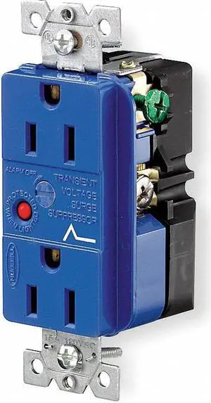 HUBBELL WIRING DEVICE-KELLEMS HBL5260SA Straight Blade Receptacle, 5-15R, 15 A,