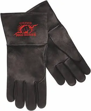 STEINER 0266-S Pro-Series(TM) Welding Gloves, Gauntlet Cuff, Straight Thumb,