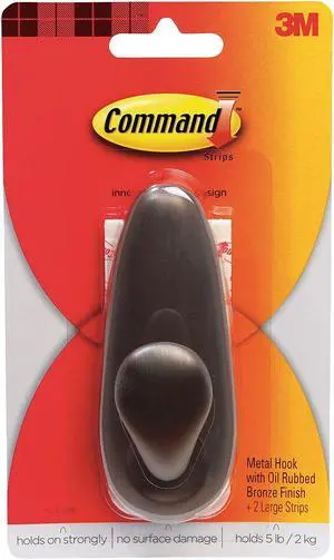 COMMAND FC13 Hook,Metal,1-5/8 In