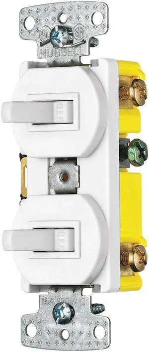 ZORO SELECT BRYRC101W Combination Device,Duplex Switch Wiring