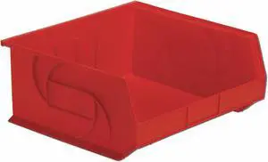 LEWISBINS PB1416-7 Red Hang & Stack Storage Bin, Plastic, Red, 7 in H, 16 1/2