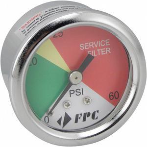 BALDWIN FILTERS PG1326 Pressure Gauge,Width (In.) 1-1/2