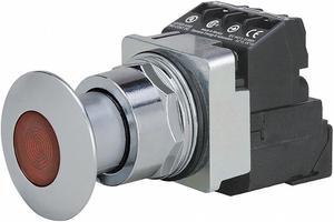 Siemens Illuminated Push Button,30mm,1NO/1NC,Red  52PP2E2AB